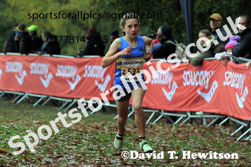 Girls Under-13s, 2022 National Cross Country Relays, Berry Hill Park, Mansfield.  Photo: David T. Hewitson/Sports for All Pics